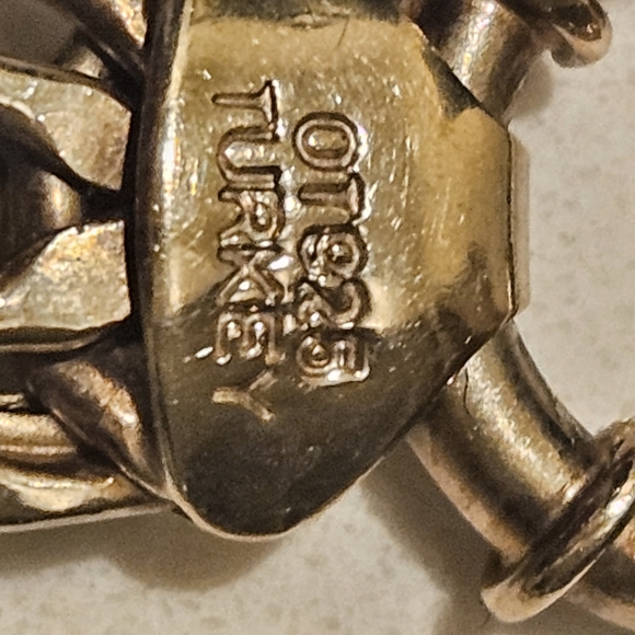 Gorgeous OT 925 Turkey Sterling Gold Vermeil Byzantine Bracelet - Picture 3 of 4